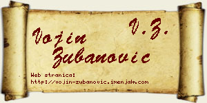 Vojin Zubanović vizit kartica